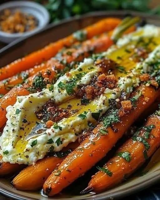  Roasted Carrots with Whipped Ricotta and Hot Honey