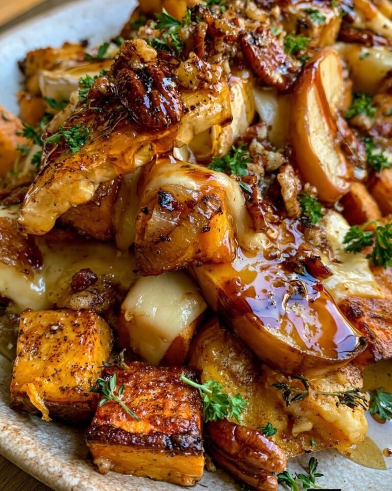 Best Sweet Potato, Butternut & Apple Smash with Brie, Pecan & Hot Honey