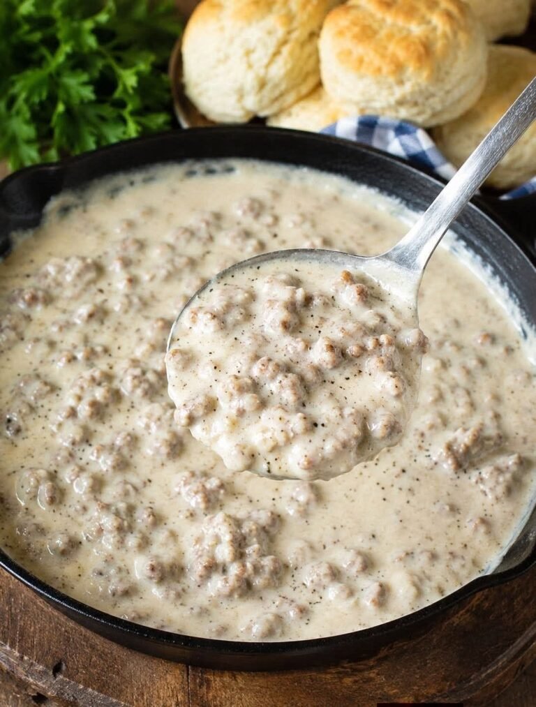 Homemade Southern Sausage Gravy and Biscuits