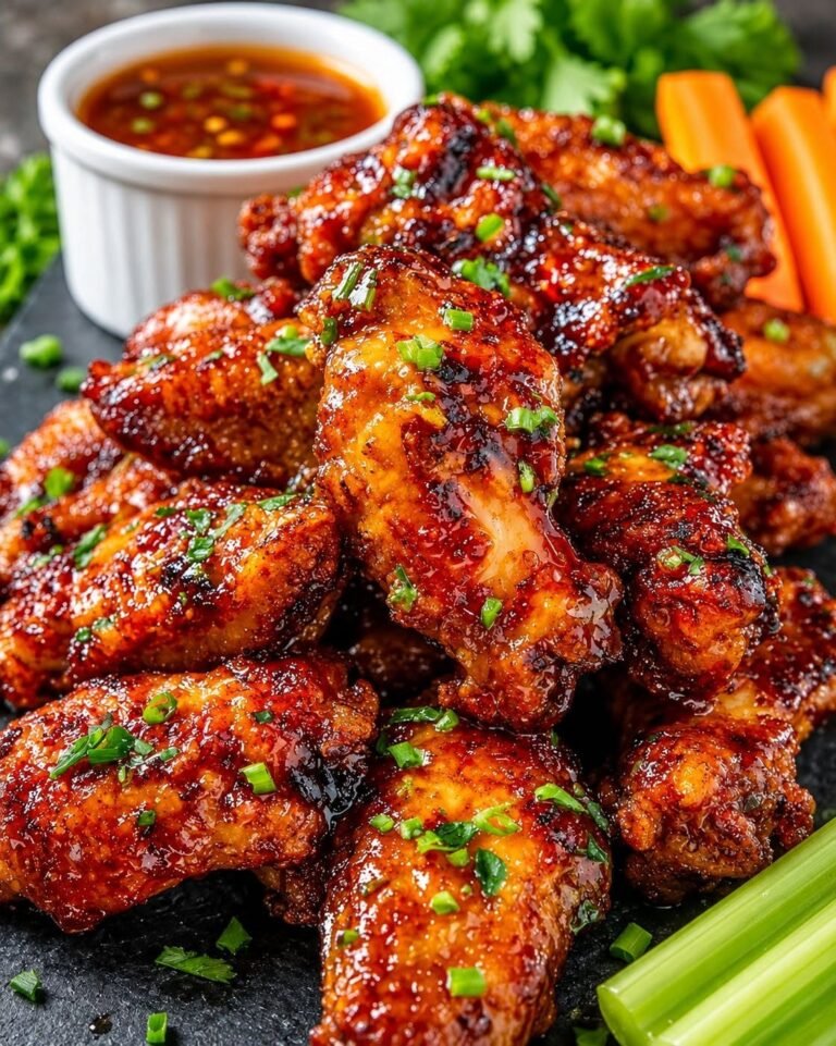 Sticky Honey BBQ Chicken Wings with Garlic & Fresh Herbs