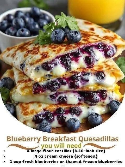 Blueberry Cream Cheese Breakfast Quesadillas