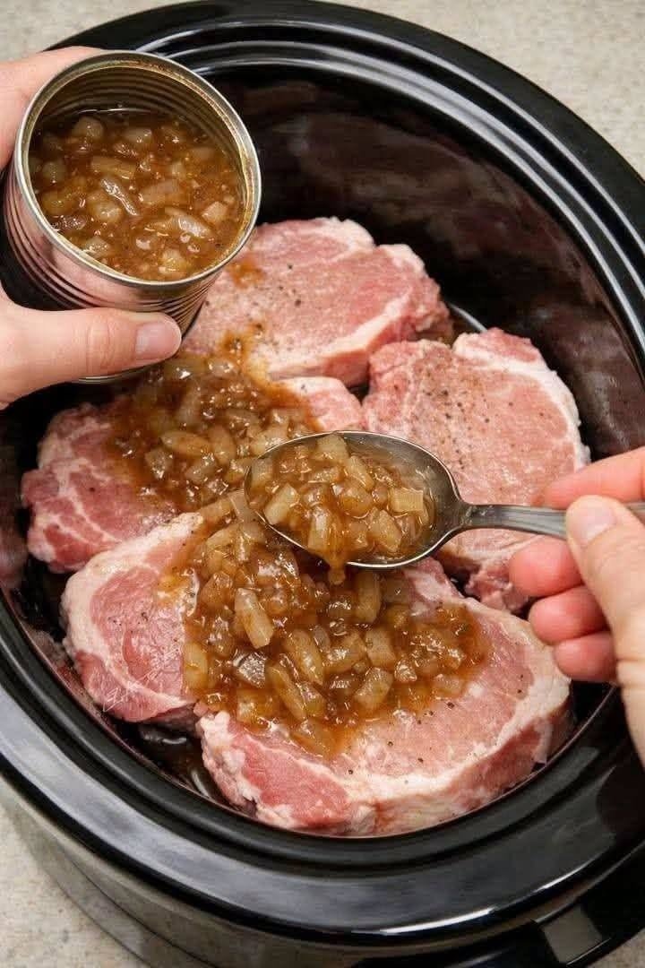Slow-Cooker French Onion Pork Chops