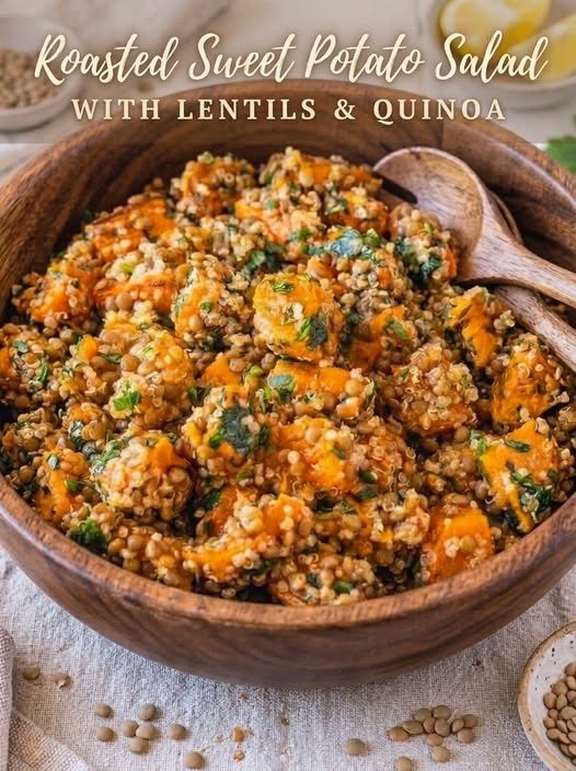 Roasted Sweet Potato Salad with Lentils & Quinoa