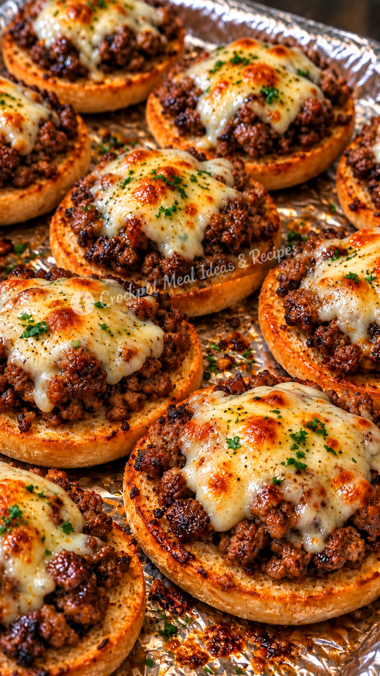 Cheesy Ground Beef English Muffin Melts – Easy, Crispy & Delicious Dinner Recipe