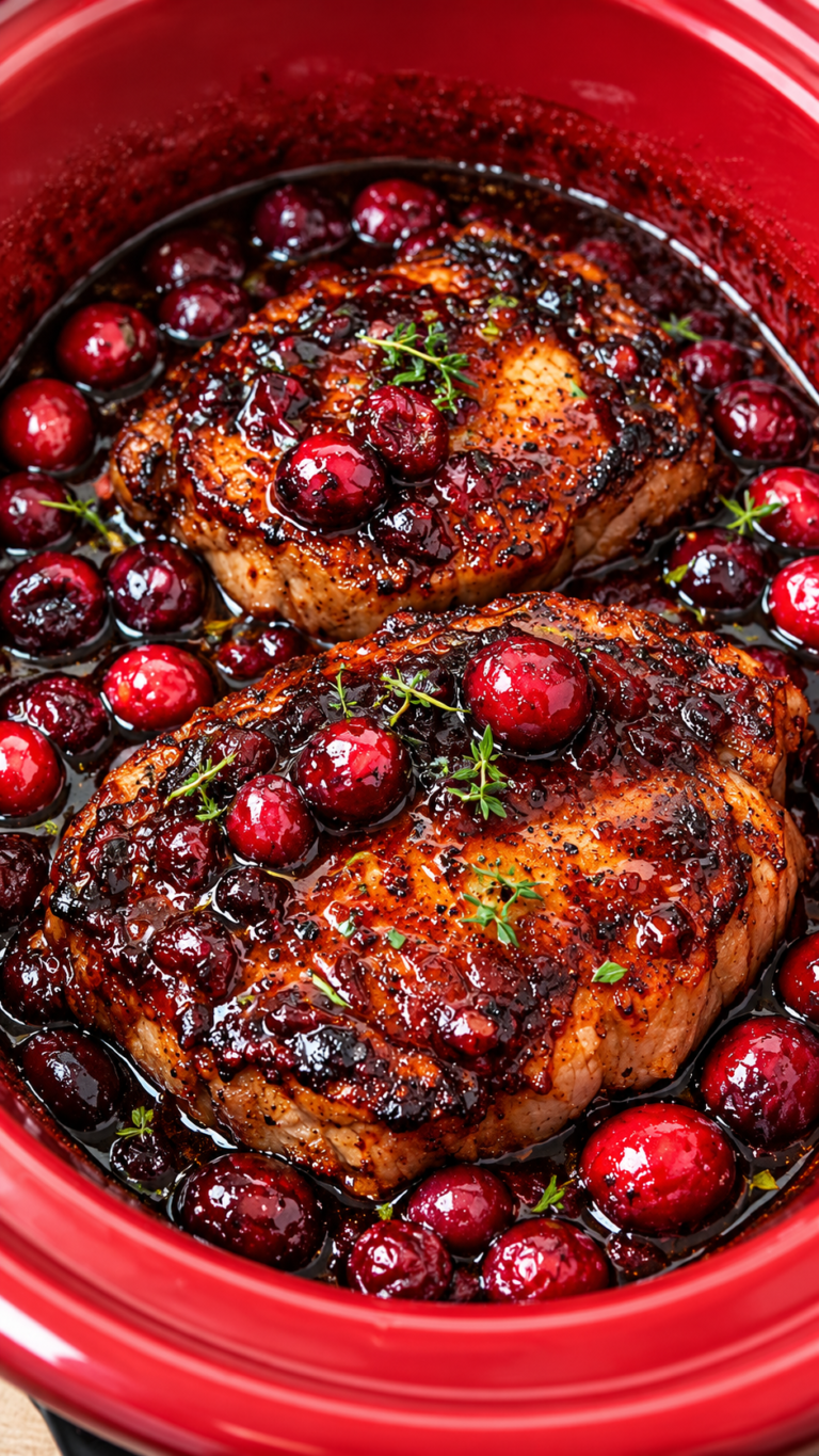 Slow Cooker Cranberry Pork Chops