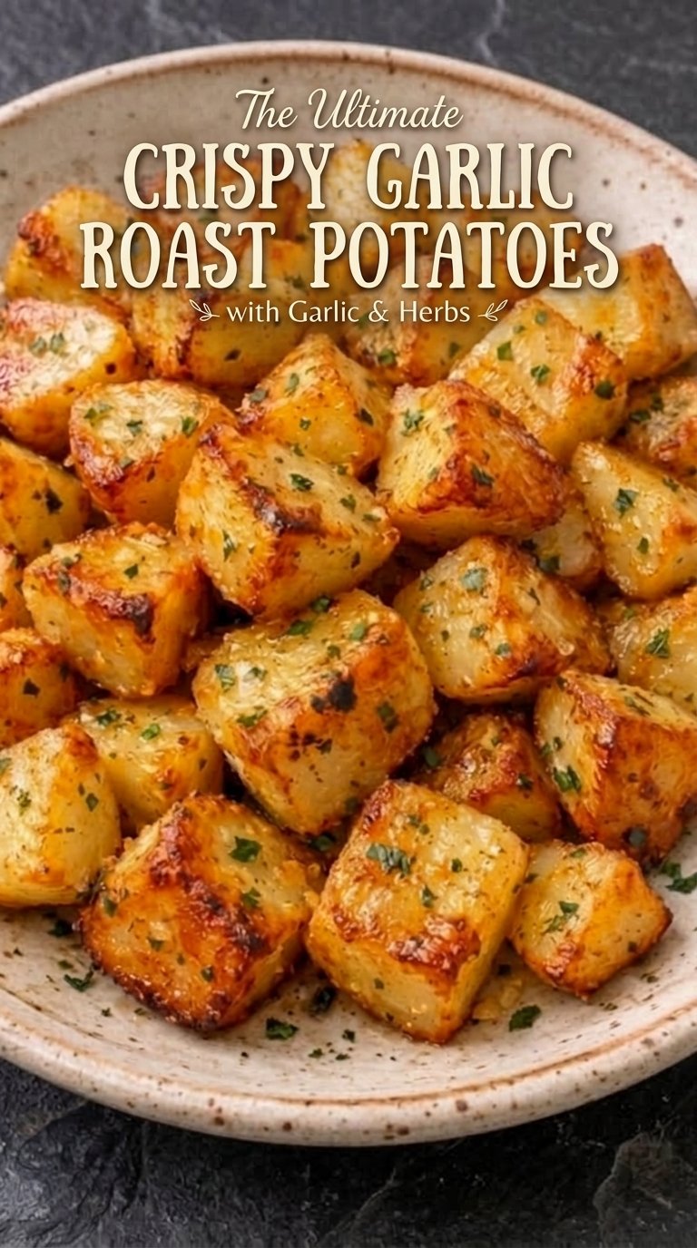 Crispy Cheesy Garlic Parmesan Potatoes