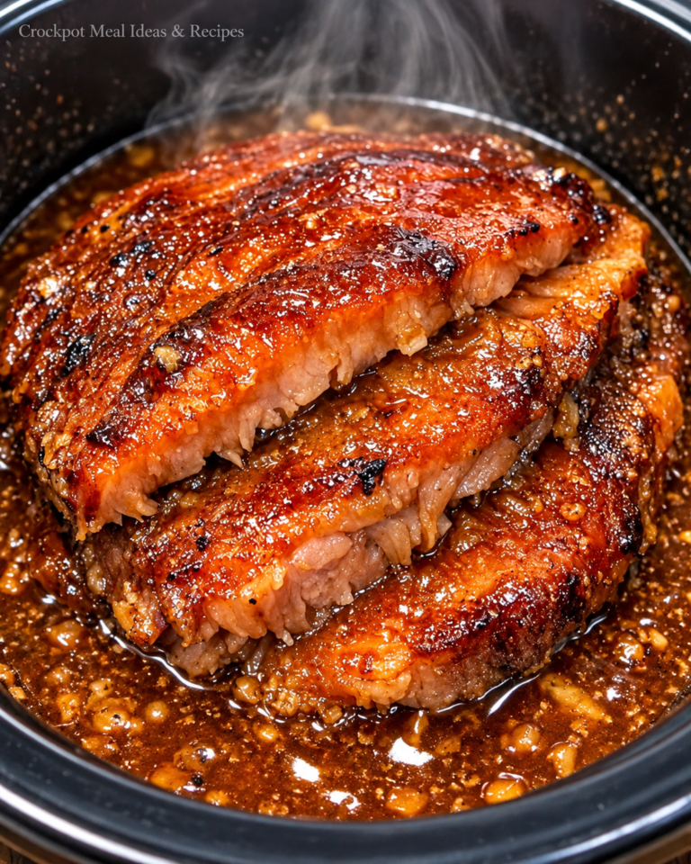Slow Cooker Honey Garlic Glazed Pork Roast