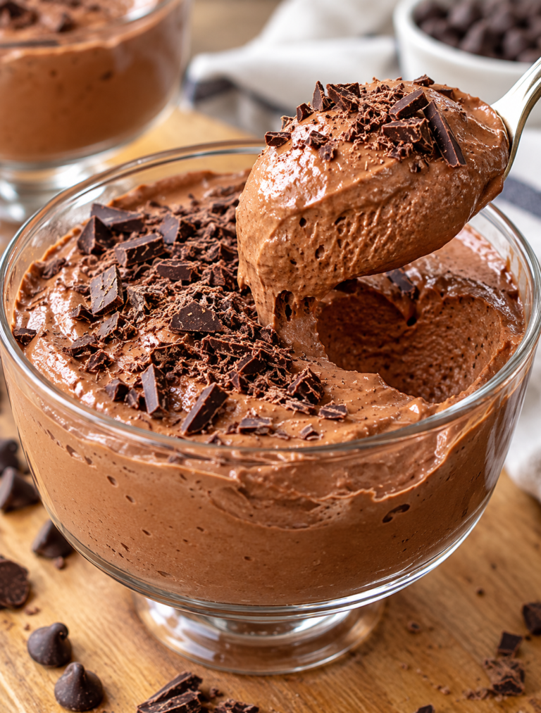 High-Protein Low-Carb Cottage Cheese Chocolate Mousse – Rich, Creamy & Easy No-Bake Dessert