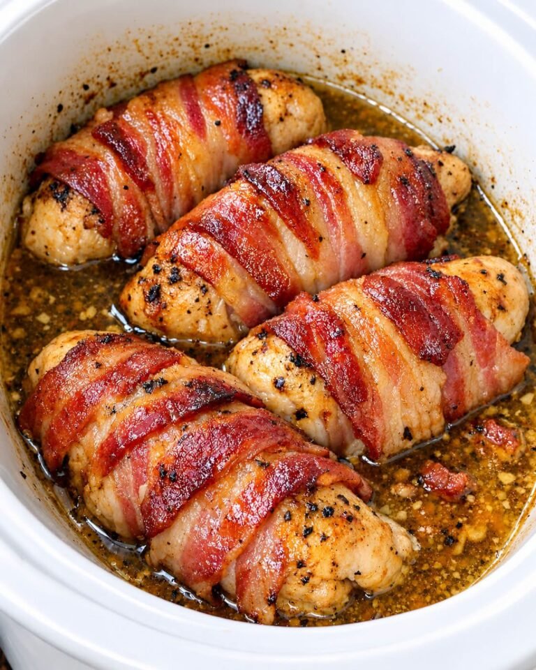 Slow Cooker Bacon-Wrapped Chicken Breast